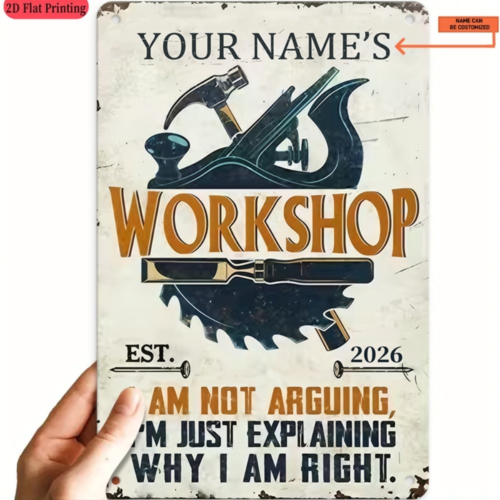 Workshop Tools And Names - [2D Płaski] 1 szt. Metalowy Znak