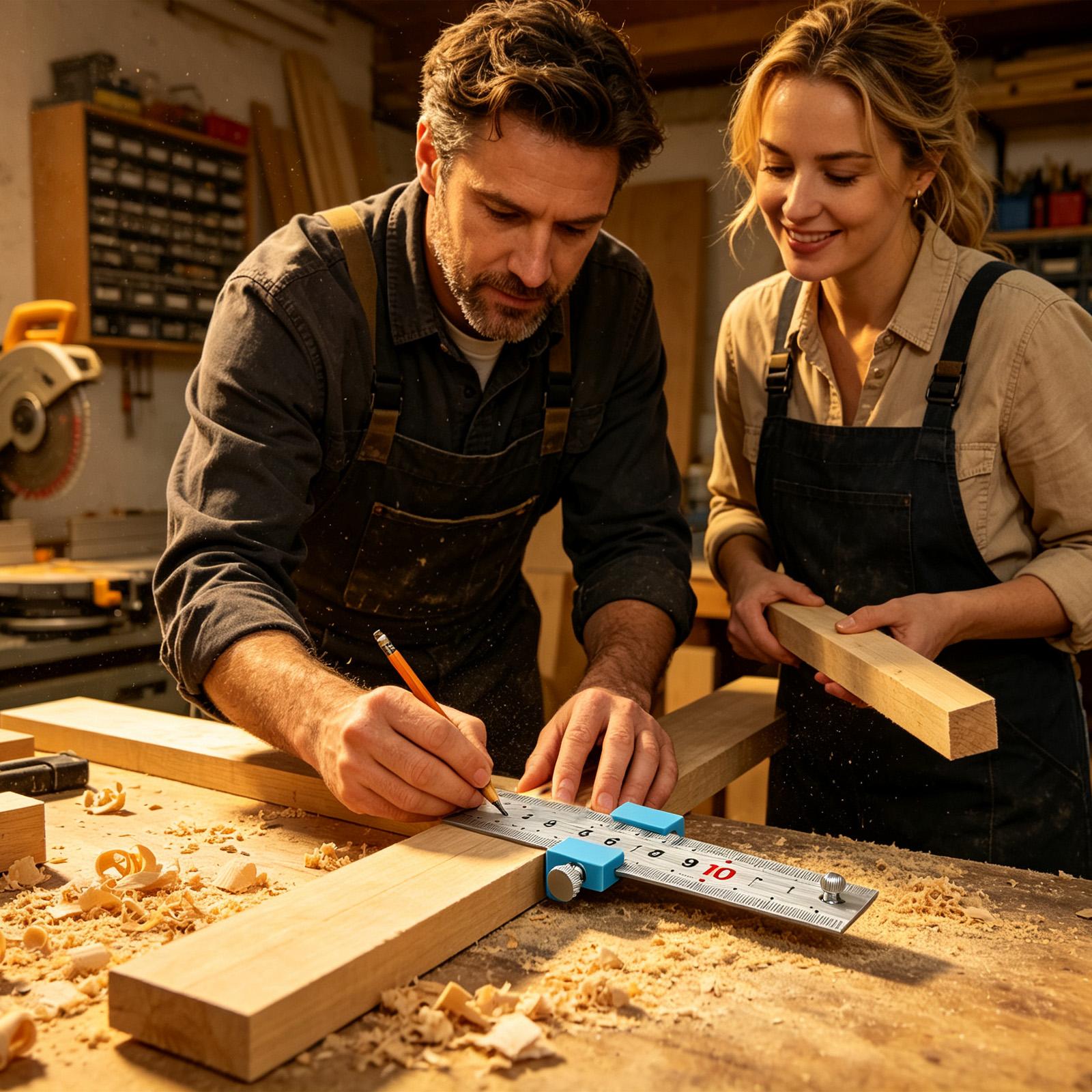 Tools For Woodworking Workshop - Narzędzia stolarskie Liniał stolarski Miarka do