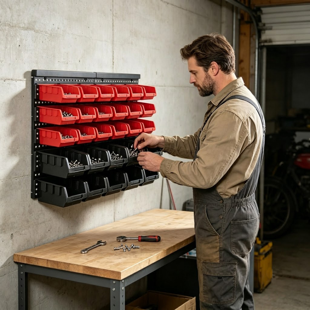 Półka ścienna z pojemnikami do – Workshop Tools Hanging recenzja i cena