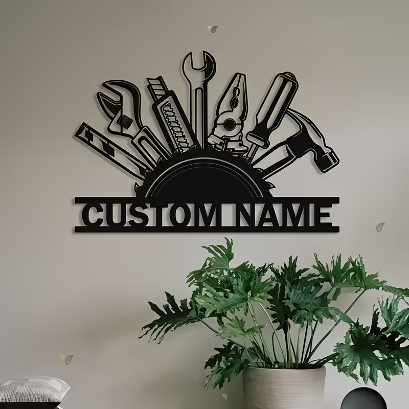 Metalowa dekoracja ścienna z m – Workshop Tools And Names recenzja i cena