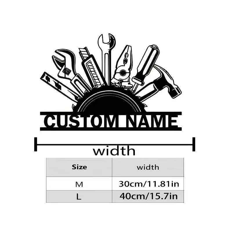 Metalowa dekoracja ścienna z m – Workshop Tools And Names recenzja i cena