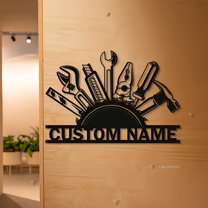 Metalowa dekoracja ścienna z m – Workshop Tools And Names recenzja i cena